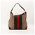 Gucci Borsa Hobo Abbey in tela Monogram Marrone Rosso Beige Verde - vista 3
