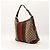 Gucci Borsa Hobo Abbey in tela Monogram Marrone Rosso Beige Verde - vista 4