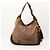 Gucci Borsa Hobo in Tela Monogramma GG e Bambù Marrone - vista 3