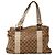Gucci Monogram Canvas Bamboo Handle Tote Bag Brown Beige
