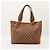 Gucci Bolso Tote de Lona Monograma GG Castaño - vista 3