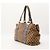 Gucci Borsa Shopper Monogram Canvas Bamboo Marrone Grigio - vista 2
