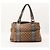 Gucci Borsa Shopper Monogram Canvas Bamboo Marrone Grigio - vista 3