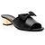 Gabrielle Chanel Lambskin CC Bow Mules - Größe 7 / 37 Schwarz