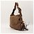 Gucci Borsa Hobo Monogram con Nappa in Bambù Marrone - vista 4