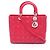 Borsa Christian Dior Lady Dior Large in pelle rosa