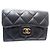 Timeless Cartera tríptico Chanel en piel de becerro granulado negro - vista 3