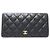 Timeless Cartera larga de piel de becerro granulada negra Chanel Negro