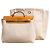 Hermès Herbag GM in tela beige e pelle naturale Marrone