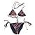Autre Marque Conjunto de Bikini Triángulo Estampado Animal Handsome Castaño Negro Blanco Púrpura