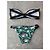 Autre Marque Conjunto de bikini bandeau estampado Pamela de Beaumont Negro Blanco Verde - vista 5