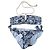 Autre Marque Conjunto de Bikini Bronzette Paris Estampado Abstracto Blanco Gris Azul oscuro
