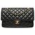 Bolsa de Ombro Chanel Coco Mark Matelassé 25 Double Flap Chain Preto