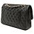 Bolsa de Ombro Chanel Coco Mark Matelassé 25 Double Flap Chain Preto - vista 2