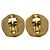 Orecchini a clip vintage Chanel Coco Mark D'oro - vista 2