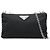 Borsa a tracolla con catena e placca con logo Triangle di Prada Nero