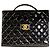 Borsa Chanel trapuntata in vernice nera Nero