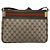 Borsa a tracolla GUCCI GG Supreme Web Sherry Line PVC Beige Oro Auth 186802 D'oro - vista 3