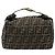 FENDI Zucca Canvas Vanity Hand Bag Black Brown Auth 185538 Marrone Nero - vista 2