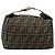 FENDI Zucca Canvas Vanity Hand Bag Black Brown Auth 185538 Marrone Nero - vista 3