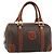 Céline Borsa CELINE Macadam Canvas PVC Pelle Marrone Oro Auth BA13467 D'oro