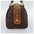 Céline Borsa CELINE Macadam Canvas PVC Pelle Marrone Oro Auth BA13467 D'oro - vista 4