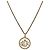 Collana rotonda con logo CD Christian Dior in metallo Oro Auth SW2396 D'oro