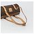 Céline Borsa a Spalla CELINE Macadam Canvas PVC Pelle Marrone Oro Auth 185605A D'oro - vista 7