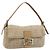 Borsa a Spalla FENDI Mamma Baguette in Tela Zucca Felt Beige Silver Auth 186896SAM Argento