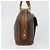 Céline Borsa CELINE Macadam Canvas PVC Pelle Marrone Oro Auth 185533 D'oro - vista 5