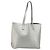 PRADA Tote Bag Leder Silber Auth ka4827