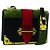 PRADA Schultertasche Samt Schwarz Gold Auth 187500V Golden