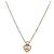 Christian Dior Strassherz-Halskette Metall Gold Auth SW2427 Golden