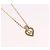 Christian Dior Strassherz-Halskette Metall Gold Auth SW2427 Golden - Ansicht 3