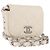 CHANEL Matelasse Chain Shoulder Bag Lamb Skin White Silver CC Auth 185770SAM Argento Bianco