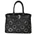 Tote Bolsa Prada de fivela grande com tachas em couro de bezerro de grão macio preto com cinto