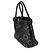 Tote Bolsa Prada de fivela grande com tachas em couro de bezerro de grão macio preto com cinto - vista 3