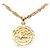 Chanel Goldplattierter Coco Mark Pferde-Medaillon-Halskette Golden