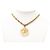 Chanel Goldplattierter Coco Mark Pferde-Medaillon-Halskette Golden - Ansicht 7