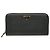 Cartera larga de cuero Saffiano negro Prada