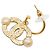 Orecchini a cerchio Chanel placcati oro con perla finta D'oro - vista 4