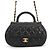 Borsa a tracolla Chanel in agnello nero