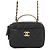 Borsa a tracolla Chanel in pelle di vitello martellata nera Nero