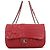 Borsa a tracolla Chanel in agnello rosso