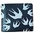 Alexander McQueen Swallow Print Bi-Fold Wallet Black White