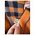 Sciarpa Burberry Check in Cashmere e Lana - Arancione e Grigio - vista 4