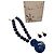 Autre Marque Set Gioielli Collana e Orecchini Blu con Pendente D'oro Blu scuro