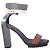 Sandalo con platform colorblock verde e marrone Brunello Cucinelli Multicolore
