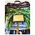 Neverfull Louis Vuitton Ailleurs Cabas Promenade PM Edición Limitada Verano 2011 Castaño Azul Multicolor Verde Amarillo Morado oscuro - vista 2