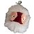 Charm Monster Fendi in pelliccia Rosa Bianco Bordò